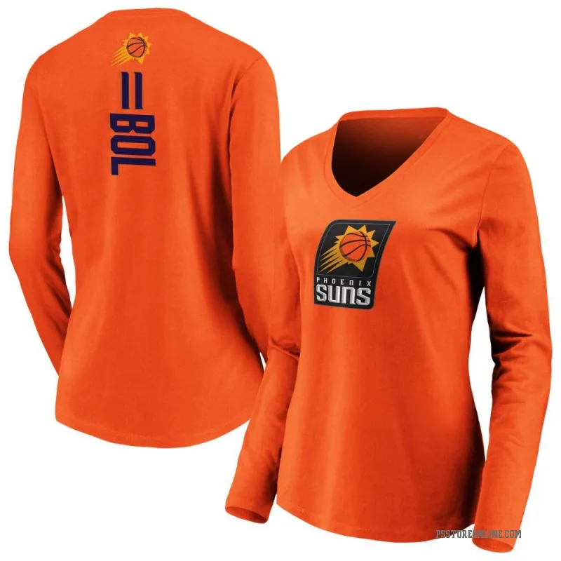 Bol Bol Women's Orange Phoenix Suns Backer Long Sleeve T-Shirt