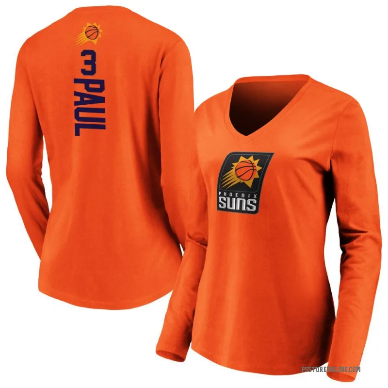 Chris Paul Women's Orange Phoenix Suns Backer Long Sleeve T-Shirt