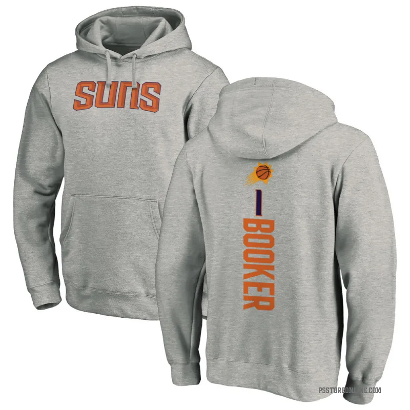 Devin Booker Men's Phoenix Suns Branded Ash Backer Pullover Hoodie