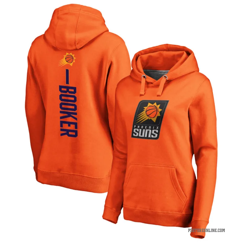 Devin Booker Women's Orange Phoenix Suns Branded Backer Pullover Hoodie