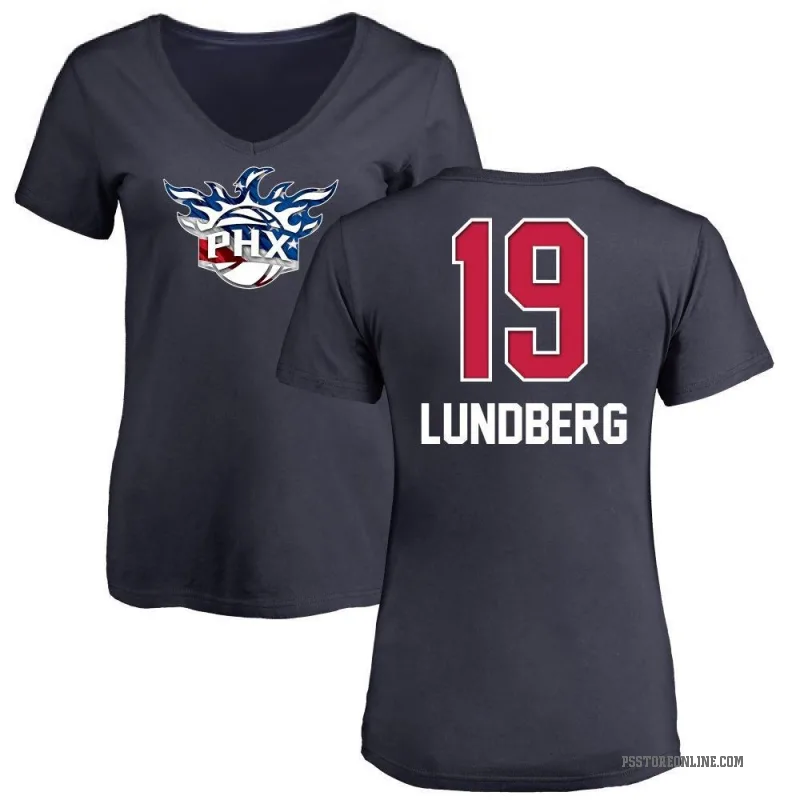 Gabriel Lundberg Women's Navy Phoenix Suns Name and Number Banner Wave V-Neck T-Shirt