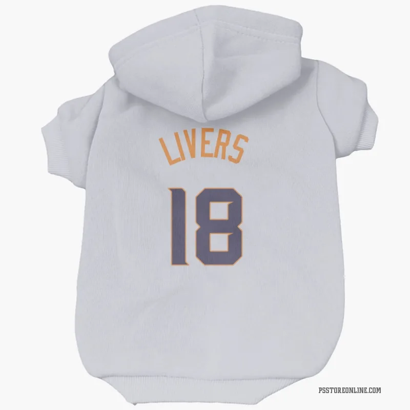 Isaiah Livers  White Phoenix Suns   Cat & Dog Pet Hoodie