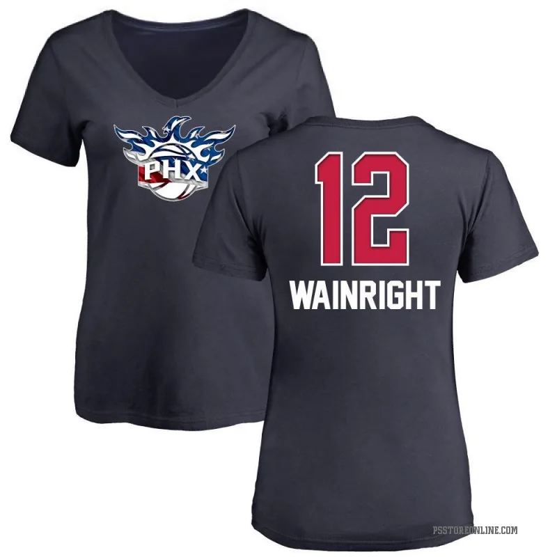 Ish Wainright Women's Navy Phoenix Suns Name and Number Banner Wave V-Neck T-Shirt