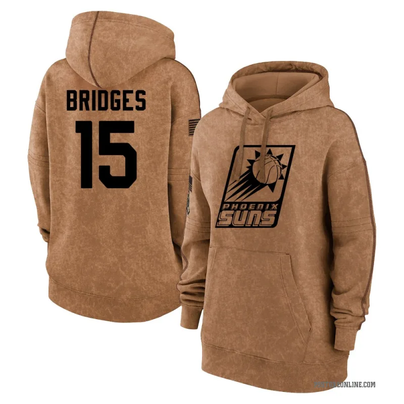 Jalen Bridges Women's Brown Phoenix Suns 2023 Salute to Service Pullover Hoodie