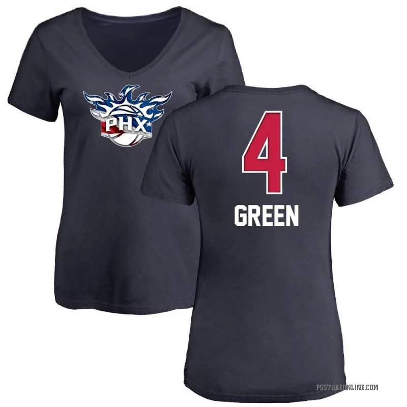 Jalen Green Women's Green Phoenix Suns Navy Name and Number Banner Wave V-Neck T-Shirt