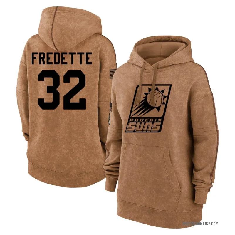 Jimmer Fredette Women's Brown Phoenix Suns 2023 Salute to Service Pullover Hoodie