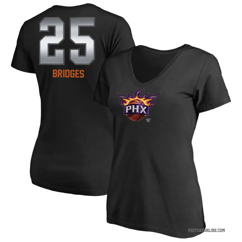 Mikal Bridges Women's Black Phoenix Suns Midnight Mascot T-Shirt