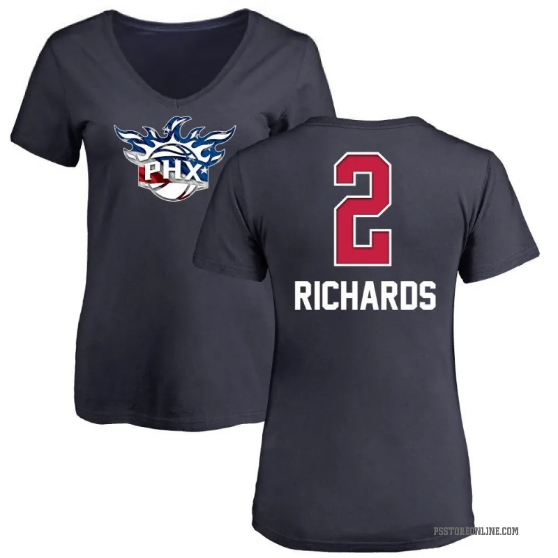 Nick Richards Women's Navy Phoenix Suns Name and Number Banner Wave V-Neck T-Shirt