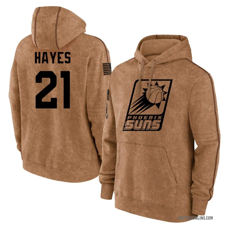 Nigel Hayes Youth Brown Phoenix Suns 2023 Salute to Service Club Pullover Hoodie