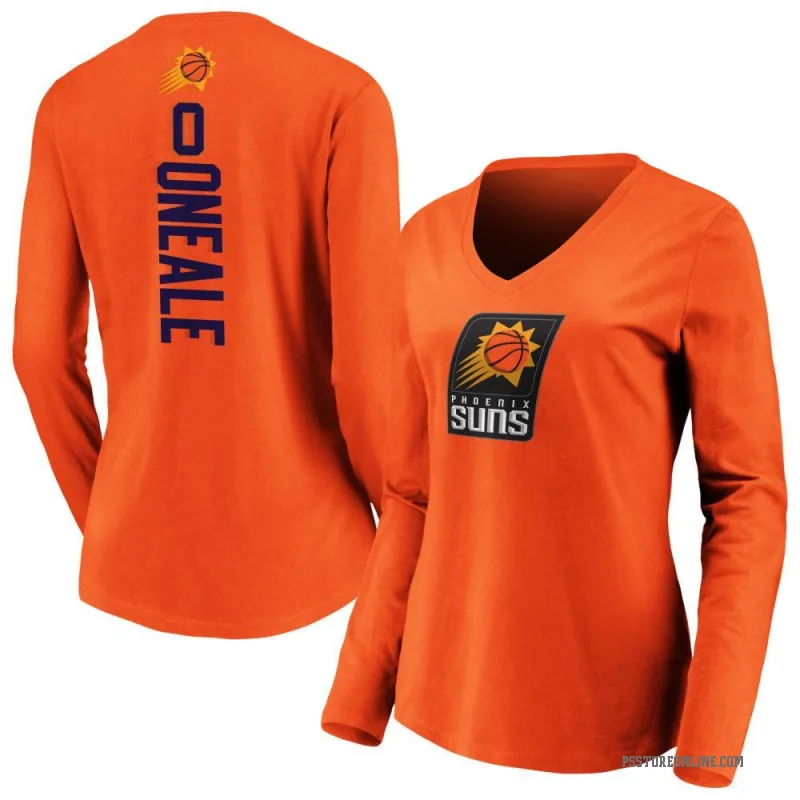 Royce O'Neale Women's Orange Phoenix Suns Backer Long Sleeve T-Shirt